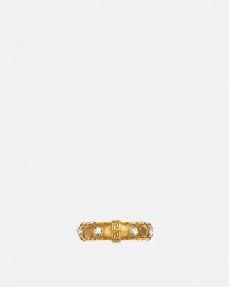 Bague en maille métallique et cristal