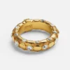 Bague en maille métallique et cristal