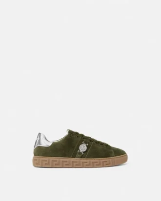 Baskets en daim ornées de motifs Greca Sneakers