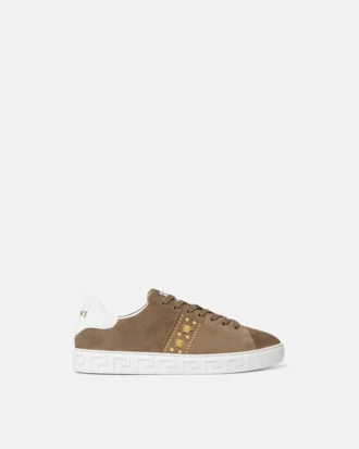 Baskets en daim ornées de motifs Greca Sneakers