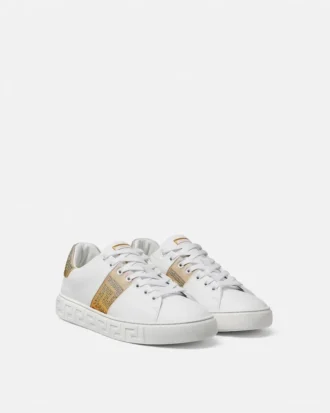 Baskets en nylon ornées Greca Sneakers