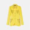 Blazer ajusté à boutons en laine cloutée