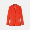 Blazer ajusté à boutons en laine cloutée