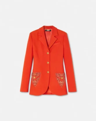Blazer ajusté à boutons en laine cloutée