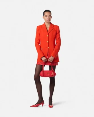 Blazer ajusté à boutons en laine cloutée