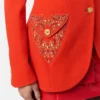 Blazer ajusté à boutons en laine cloutée