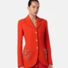 Blazer ajusté à boutons en laine cloutée