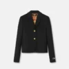 Blazer court et carré en gabardine Blazer court et carré en gabardine