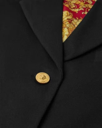 Blazer court et carré en gabardine
