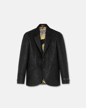 Blazer croisé en jacquard léopard