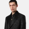 Blazer croisé en jacquard léopard