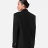 Blazer croisé en laine à fines rayures Blazer croisé en laine à fines rayures