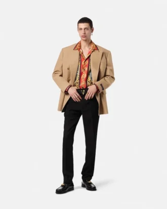 Blazer croisé en laine mélangée