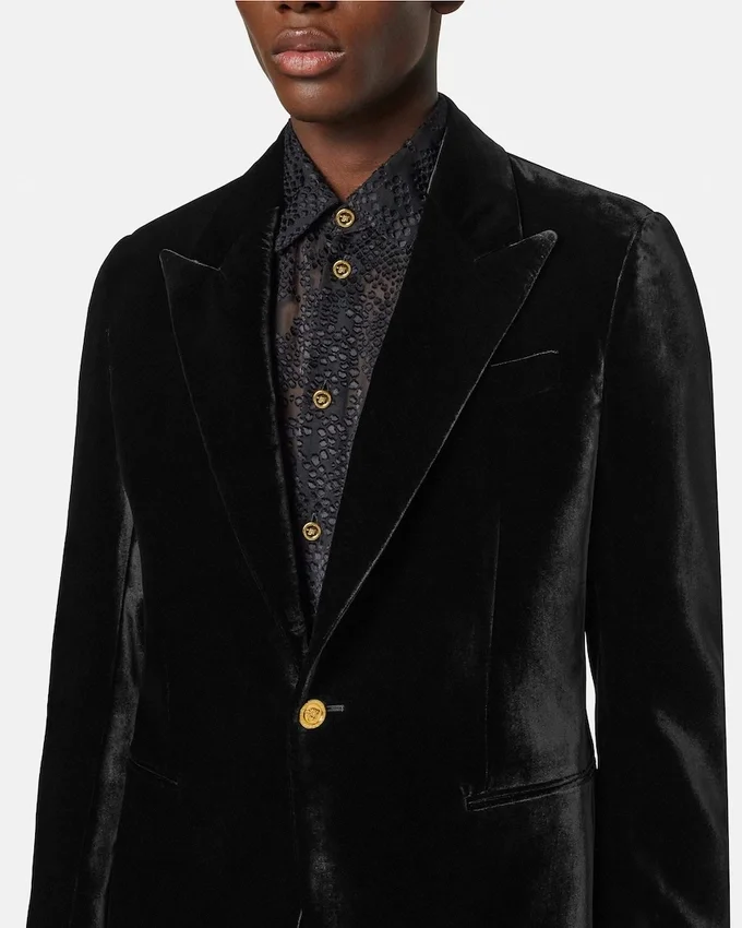 Blazer droit en velours Blazer droit en velours