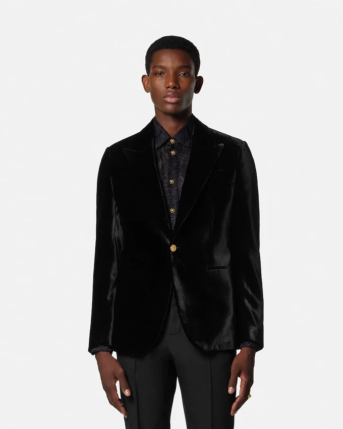Blazer droit en velours Blazer droit en velours