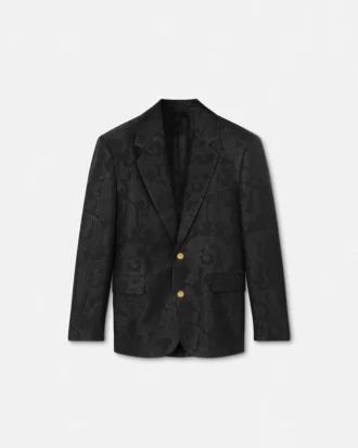 Blazer en laine mélangée jacquard