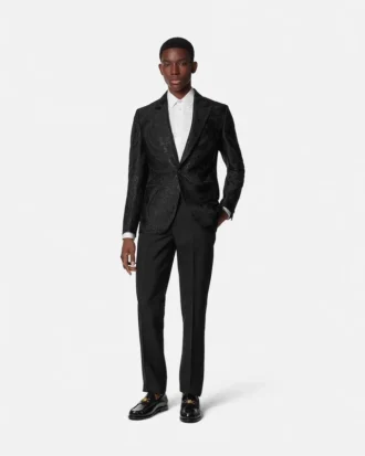 Blazer en laine mélangée jacquard