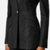 Blazer en laine mélangée jacquard python Blazer en laine mélangée jacquard python