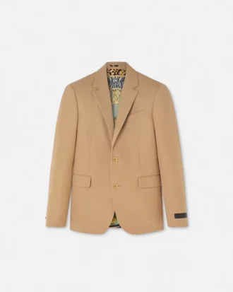 Blazer simple boutonnage en laine mélangée