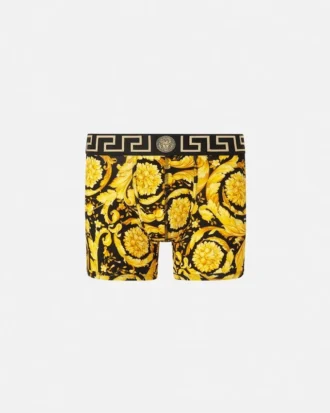 Boxer long en jersey de coton jacquard imprimé
