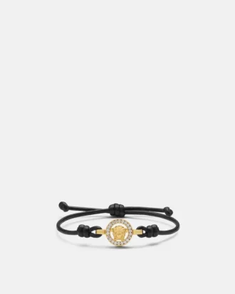 Bracelet en cuir et cristal Medusa 95 Bracelet en cuir et cristal Medusa 95