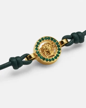 Bracelet en cuir et cristal Medusa 95 Bracelet en cuir et cristal Medusa 95