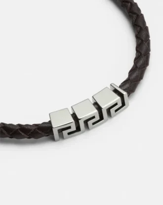 Bracelet en cuir Greca