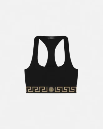 Brassière en jersey de coton à encolure dégagée