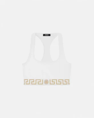 Brassière en jersey de coton à encolure dégagée