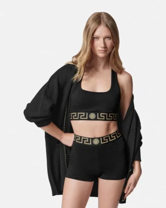 Brassière en jersey de coton à encolure dégagée