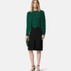 Cardigan ajusté en maille jacquard de viscose Cardigan ajusté en maille jacquard de viscose