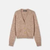 Cardigan carré en maille cachemire mélangé Mouliné Cardigan carré en maille cachemire mélangé Mouliné