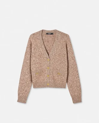 Cardigan carré en maille cachemire mélangé Mouliné