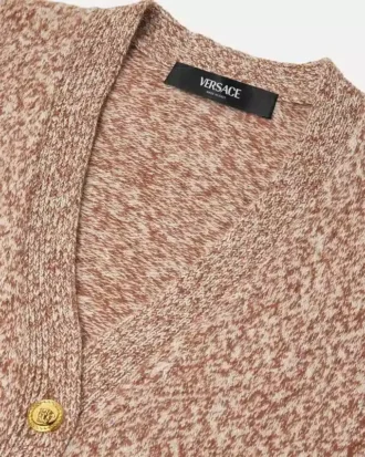 Cardigan carré en maille cachemire mélangé Mouliné