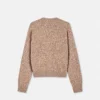 Cardigan carré en maille cachemire mélangé Mouliné Cardigan carré en maille cachemire mélangé Mouliné