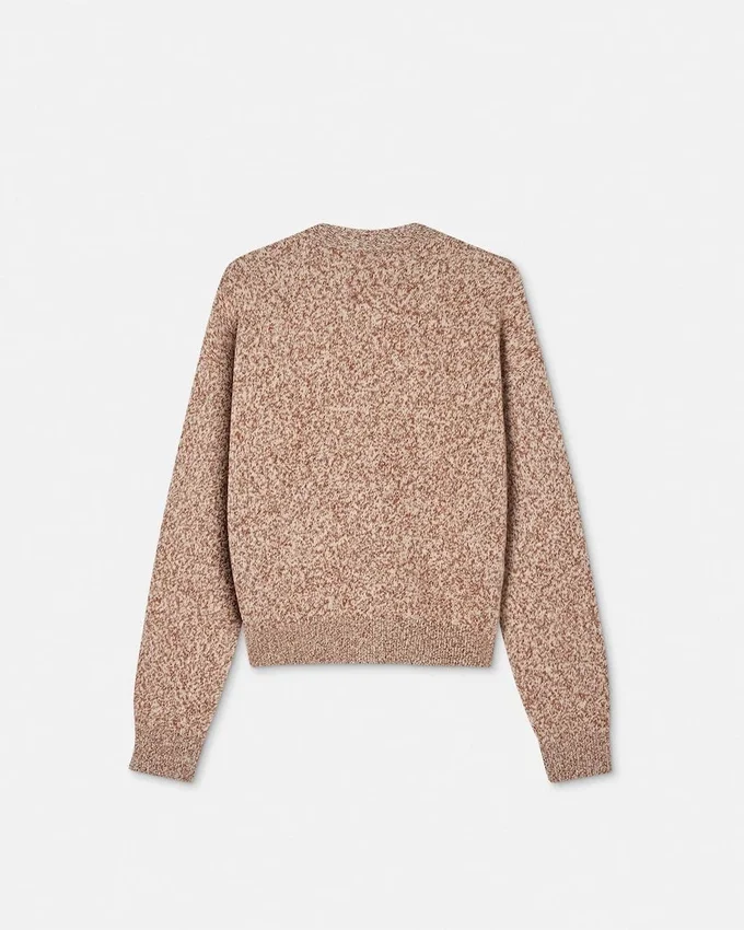 Cardigan carré en maille cachemire mélangé Mouliné Cardigan carré en maille cachemire mélangé Mouliné