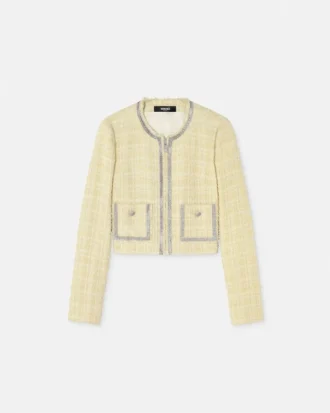 Cardigan en tweed cristallisé