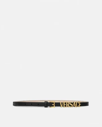 Ceinture en cuir avec logo Versace 1,5 cm