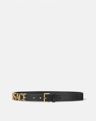 Ceinture en cuir avec logo Versace 2,5 cm