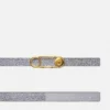 Ceinture en cuir avec épingle de sûreté en cristal 3 cm