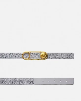 Ceinture en cuir avec épingle de sûreté en cristal 3 cm