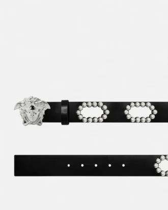 Ceinture en cuir cloutée La Medusa 4 cm