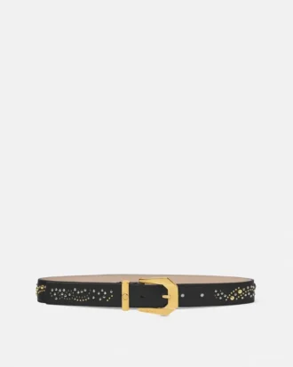 Ceinture en cuir cloutée Medusa Heritage 3 cm