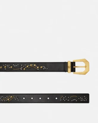 Ceinture en cuir cloutée Medusa Heritage 3 cm