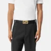 Ceinture en cuir Greca  4 cm