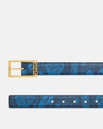 Ceinture en cuir imprimé Greca 3 cm