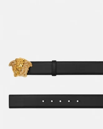 Ceinture en cuir ornée La Medusa 4 cm