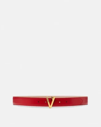 Ceinture en cuir V 3 cm