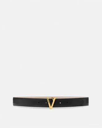 Ceinture en cuir V 3 cm