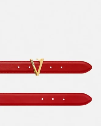 Ceinture en cuir V 3 cm